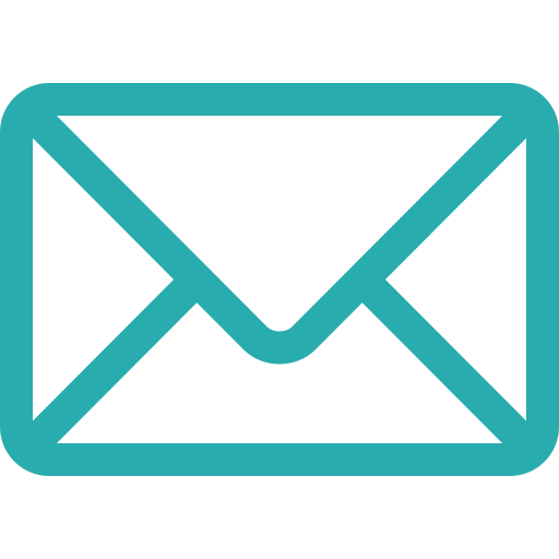 Teal envelope icon symbolizing email communication.