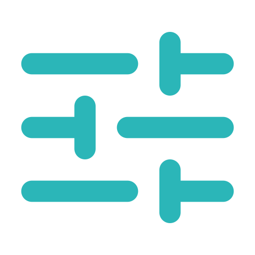 Icon showing four horizontal slider controls for adjusting settings or preferences.